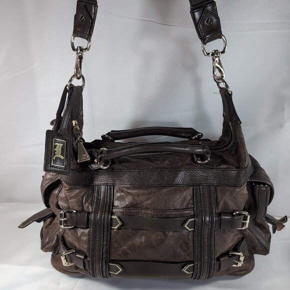 L.A.M.B. Gwen Stefani Brown Leather Purse Y2K Kensington LAMB Shoulder Bag Vtg - Picture 2 of 16